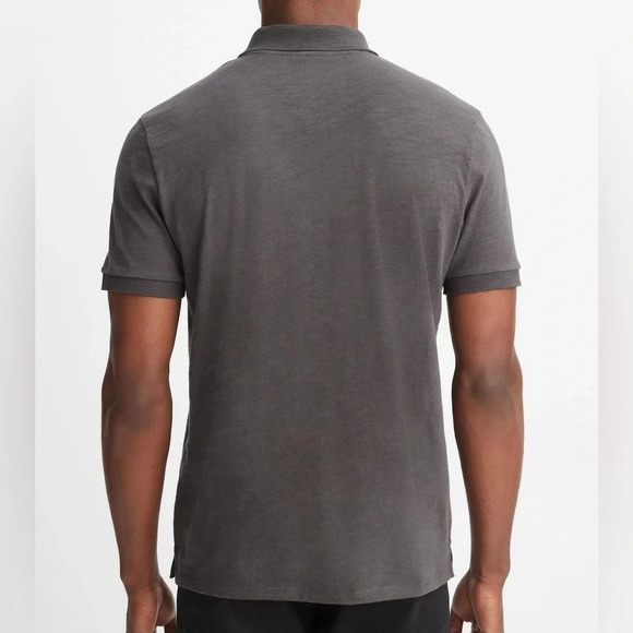 Vince. Polo Cotton Slub Classic in Sphere (Gray) - Size Large - Picture 3 of 9
